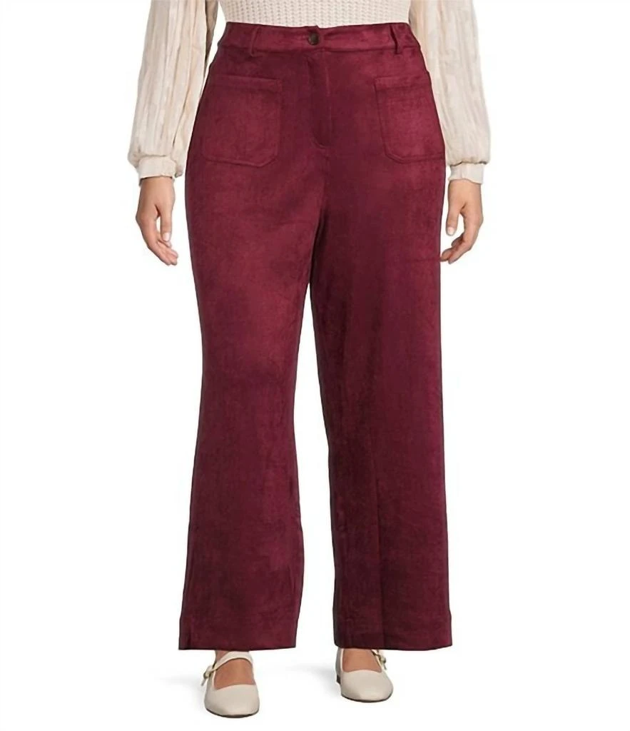 SKIES ARE BLUE Skies Are Blue - Faux Suede Wide Leg Pants