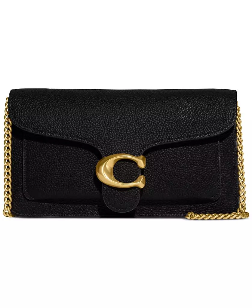 Coach Polished Pebble Leather Tabby Chain Clutch 1