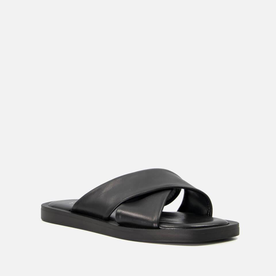 Dune DUNE LONDON LICORICE CROSS FRONT LEATHER SANDALS