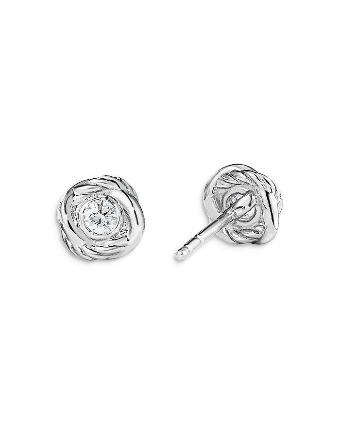 David Yurman 18K White Gold Crossover Infinity Stud Earrings with Diamonds 3