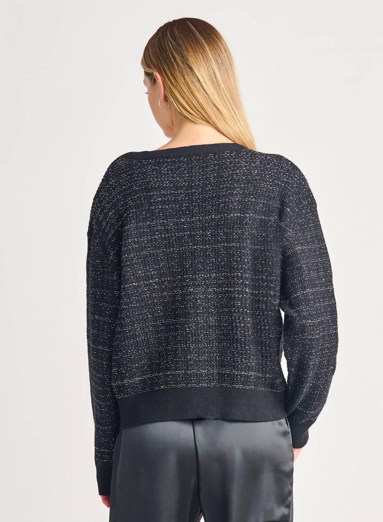 Dex Dex - Lurex Embellished Trim Cardigan