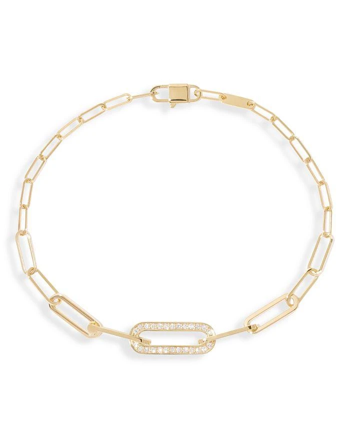 Dinh Van 18K Yellow Gold Maillon Diamond Pavé Small Link Bracelet