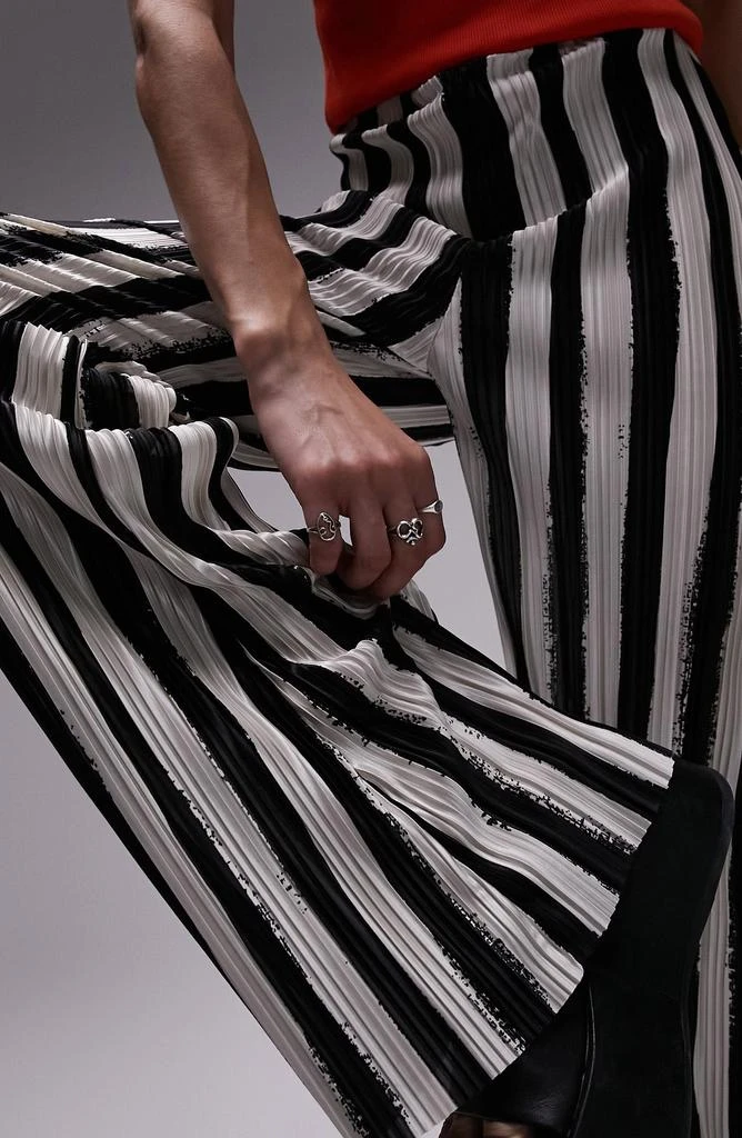 Topshop Stripe Wide Leg Trousers 3