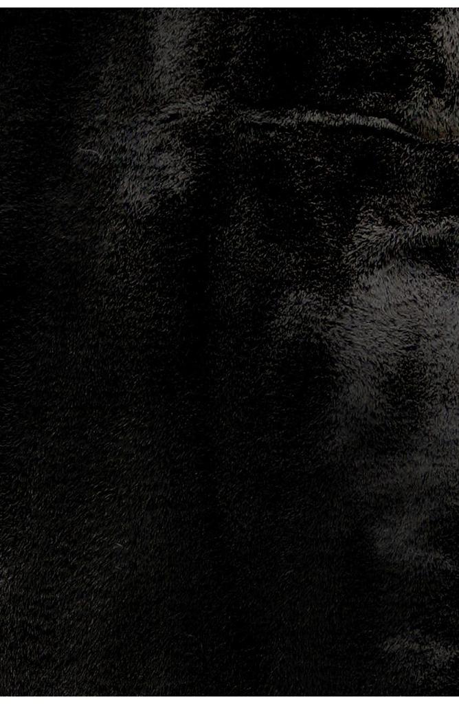 LUXE Faux Fur Rectangular Throw 3' X 5' - Black