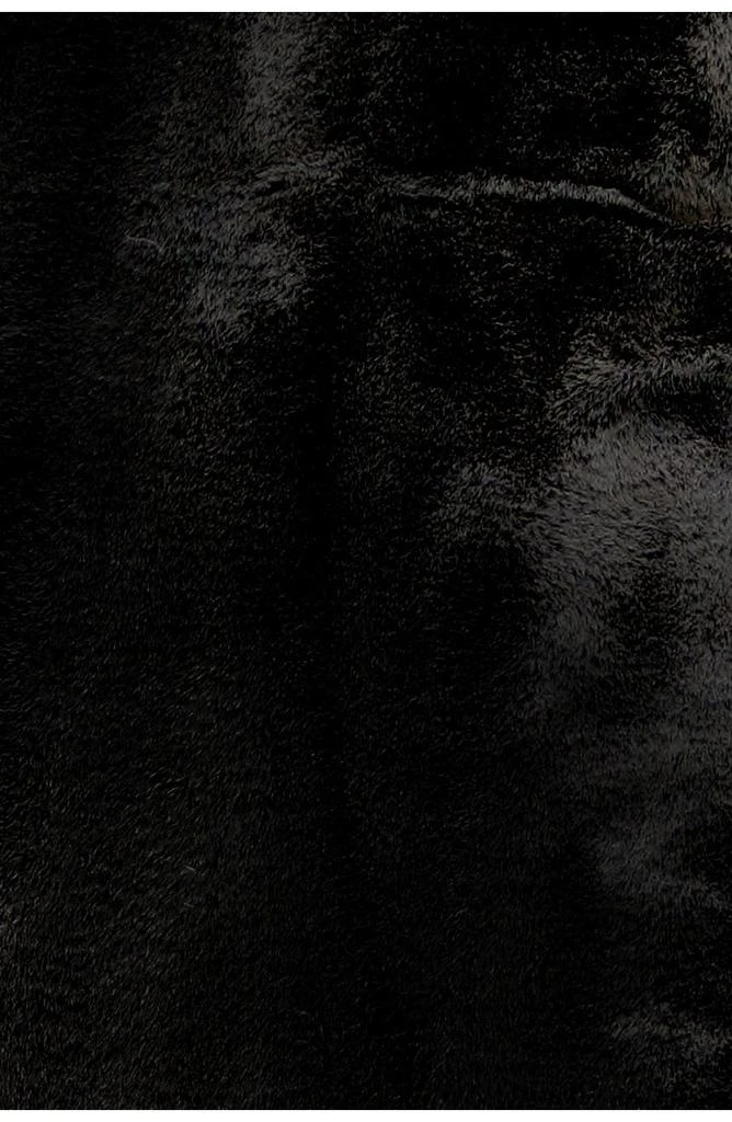 LUXE Faux Fur Rectangular Throw 3' X 5' - Black 1