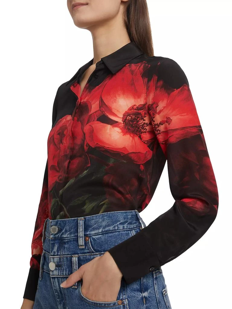 Alice + Olivia Brady Slim-Fit Button-Front Blouse 6