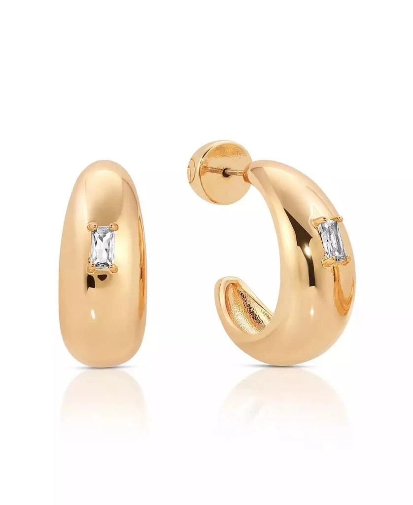 Ettika Jewelry Oval Dome Baguette Hoop Earrings 1