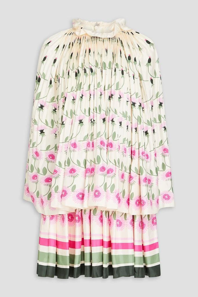 Valentino Cape-effect printed silk-twill mini dress 1