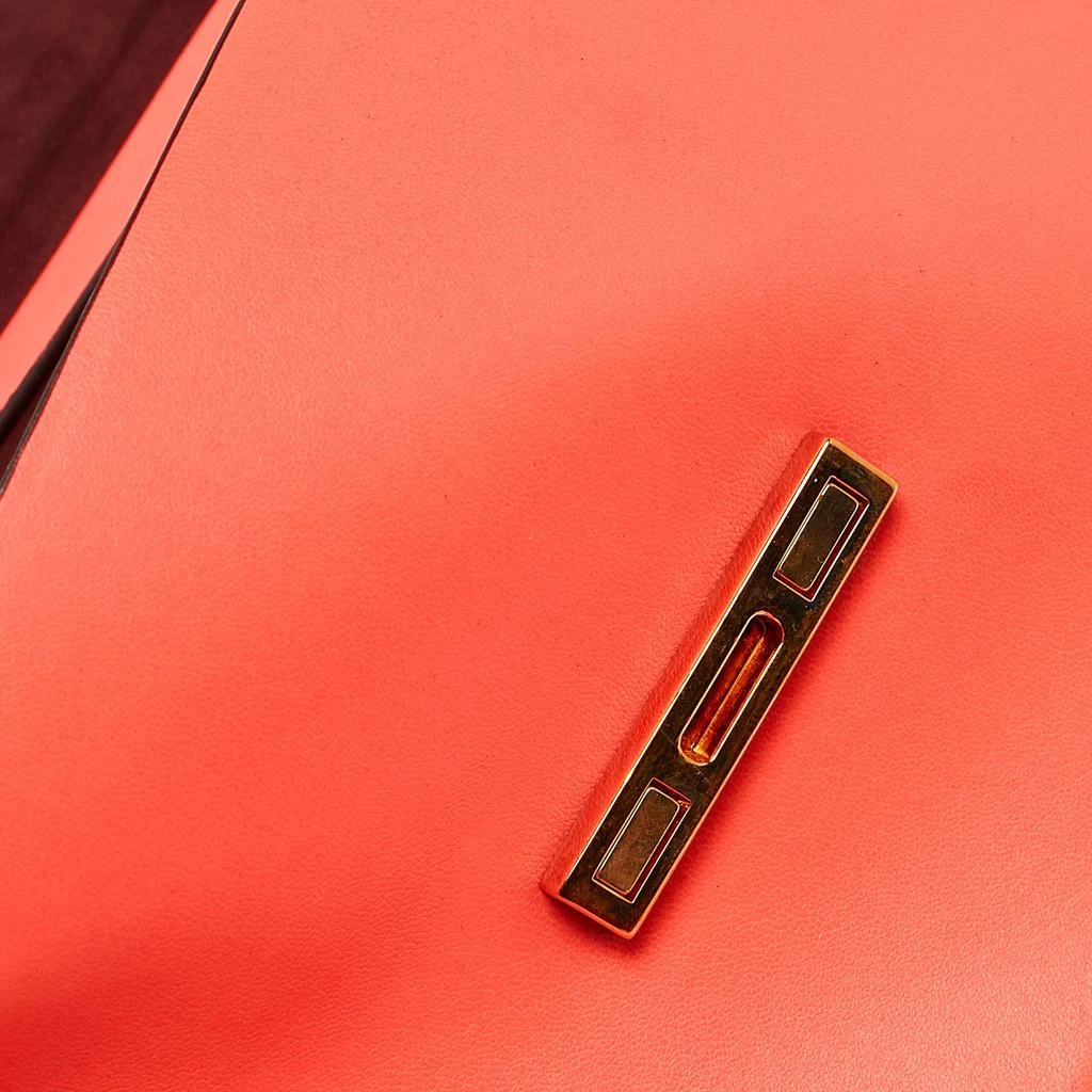 Stella McCartney Stella McCartney Neon Orange Faux Leather Metal Flap Crossbody Bag 6