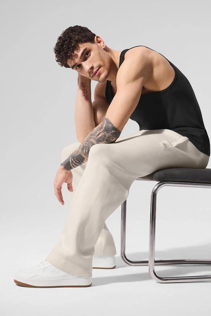 Alo Scholar Straight Leg Sweatpant - Ivory 4