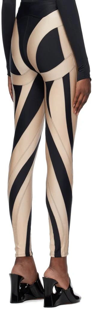 Mugler Black & Beige Spiral Leggings 3