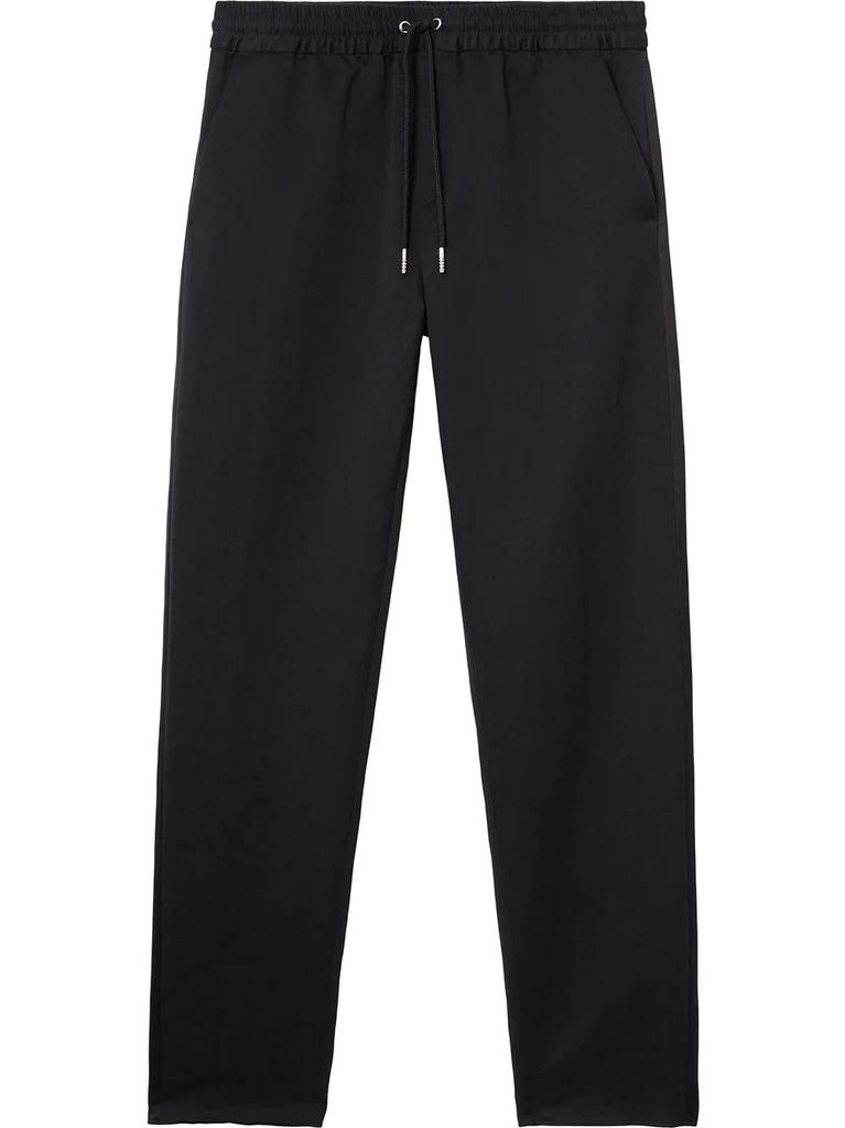NA Black linen-cotton track pants