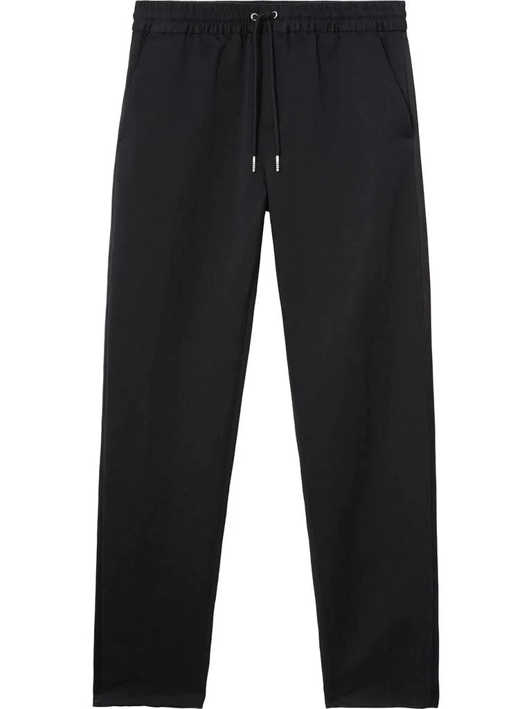 NA Black linen-cotton track pants 1