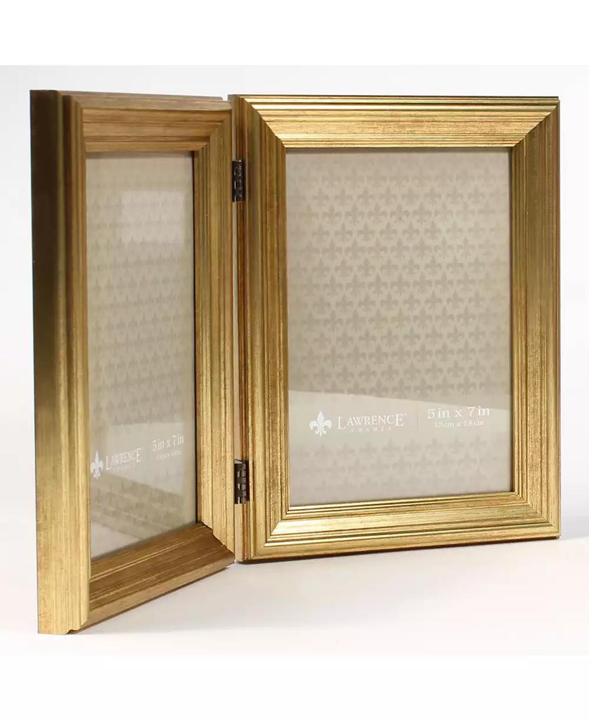 Lawrence Frames Hinged Double Sutter Burnished Gold Picture Frame - 5" x 7"