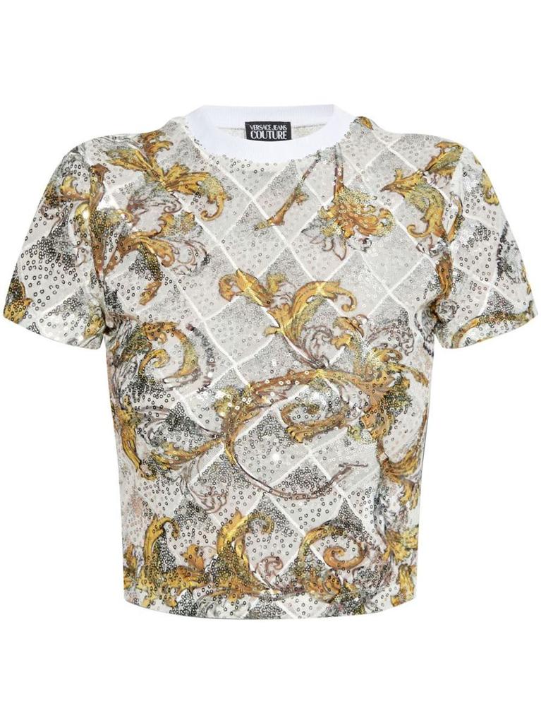 VERSACE JEANS Tシャツ Versace Jeans Couture V-Emblem Cotton T-shirt | Black | FARFETCH