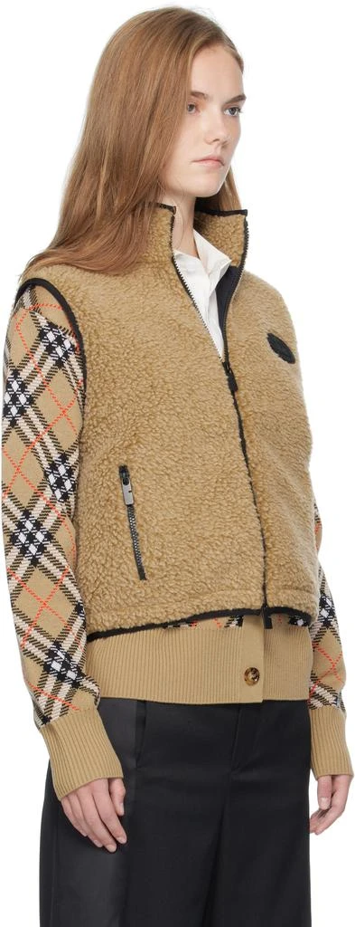 Burberry Beige Cropped Fleece Vest 2