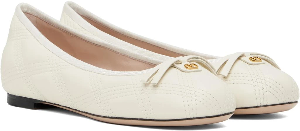 Valentino Off-White Quiltie 67 Ballerina Flats 4