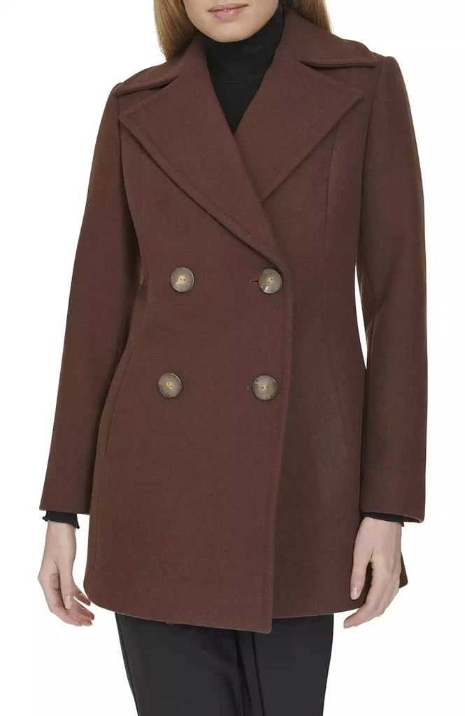 Cole Haan Women's Fine Wool Twill Double Breasted Peacoat 1