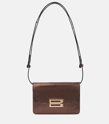 Victoria Beckham B Buckle Nano metallic leather shoulder bag 1