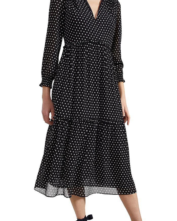 HOBBS LONDON Annalise Dot Print Midi Dress