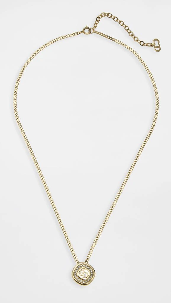 What Goes Around Comes Around Dior Gold Crystal CD Necklace 2