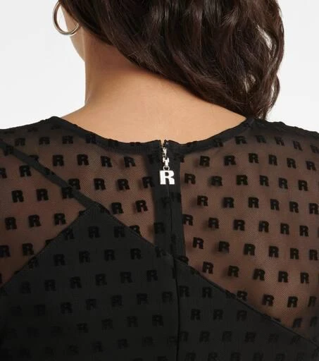 ROTATE Birger Christensen Isadora logo mesh maxi dress 5