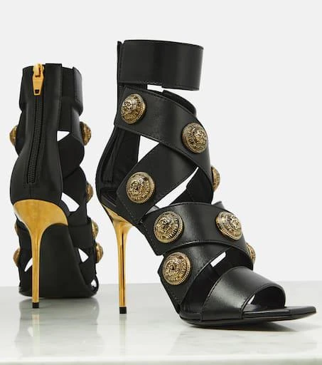 Balmain Alma embellished leather sandals 6