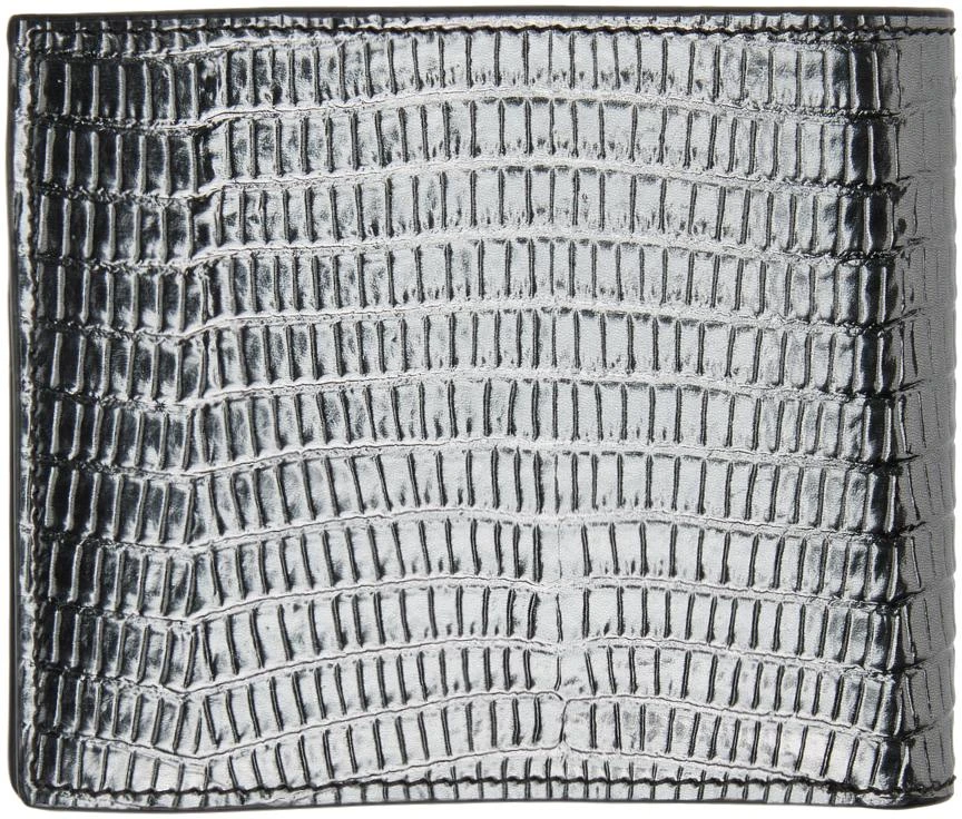 Tom Ford Gunmetal Printed Croc Bifold Wallet 2