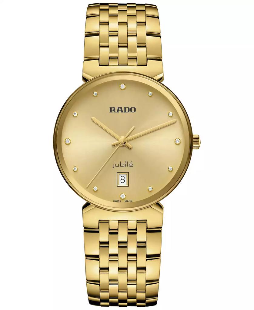 Rado Women's Swiss Florence Diamond (1/20 ct. t.w.) Gold PVD Stainless Steel Bracelet Watch 38mm