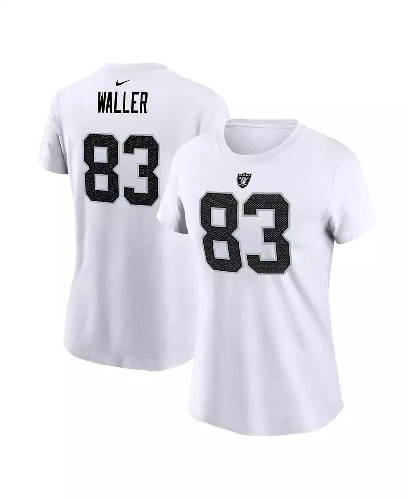 NIKE Women's Darren Waller White Las Vegas Raiders Player Name Number T-shirt 2