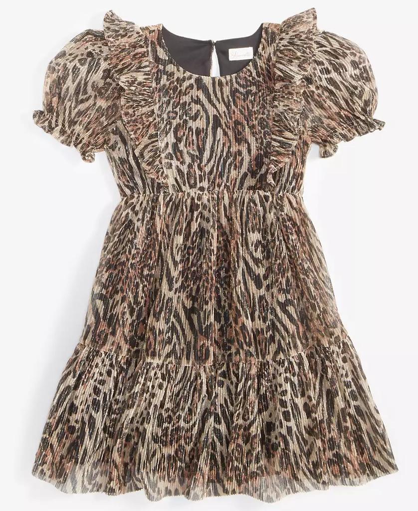 Nannette Little Girls Metallic Pleated Mesh Dress