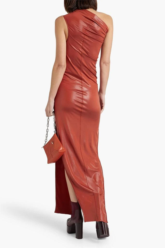Rick Owens Sivaan one-shoulder metallic stretch-jersey maxi dress 3