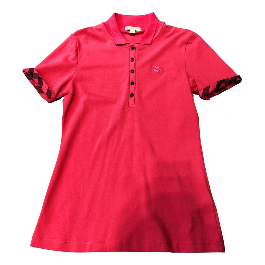 Burberry polo shirt womens red on sale