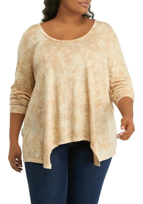 Wonderly Plus Size Hacci Drop Shoulder Printed Top 1