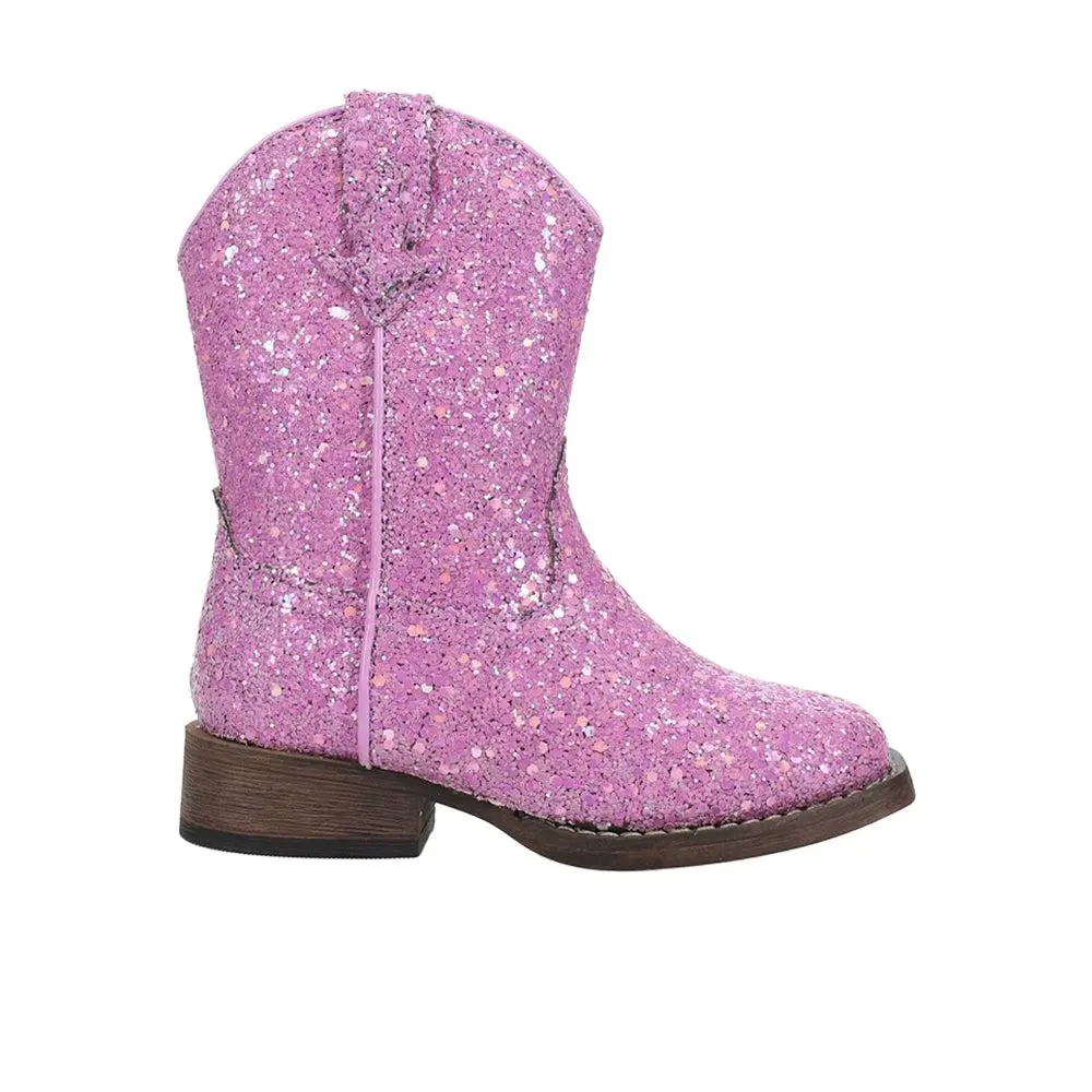 Roper Glitter Galore Square Toe Cowboy Boots (Toddler)