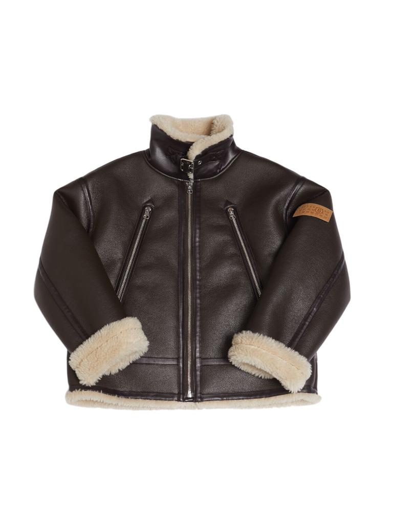 MM6 MAISON MARGIELA Faux Shearling Leather Jacket