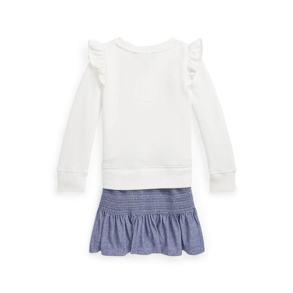 Polo Ralph Lauren Kids Chambray & Fleece Sweatshirt Dress (Little Kids) 2
