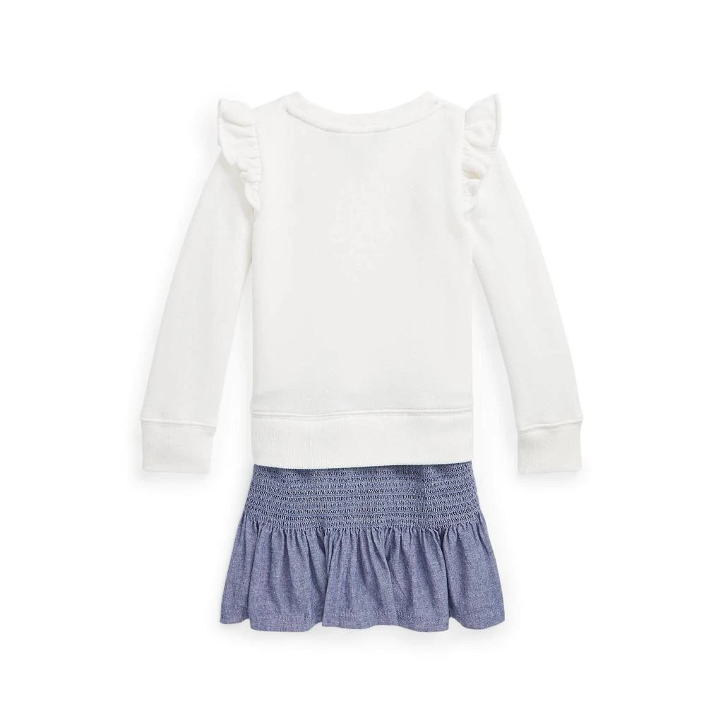 Ralph Lauren Chambray & Fleece Sweatshirt Dress (Toddler) 2