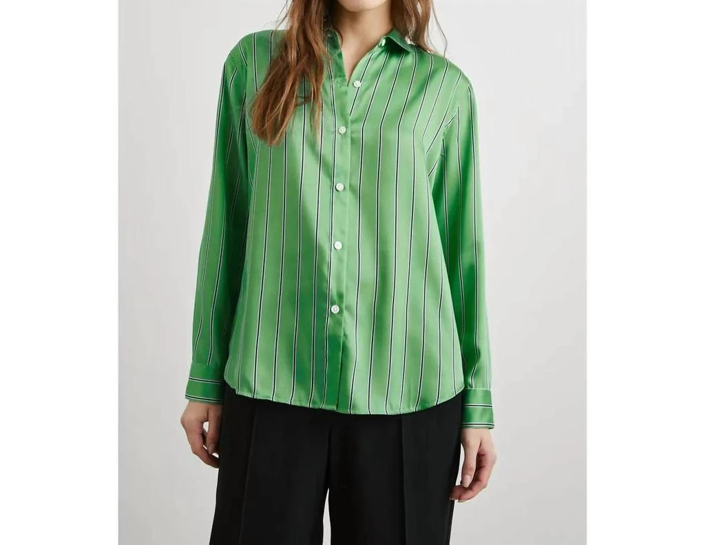 Rails Elias Shirt In Basil Stripe 2