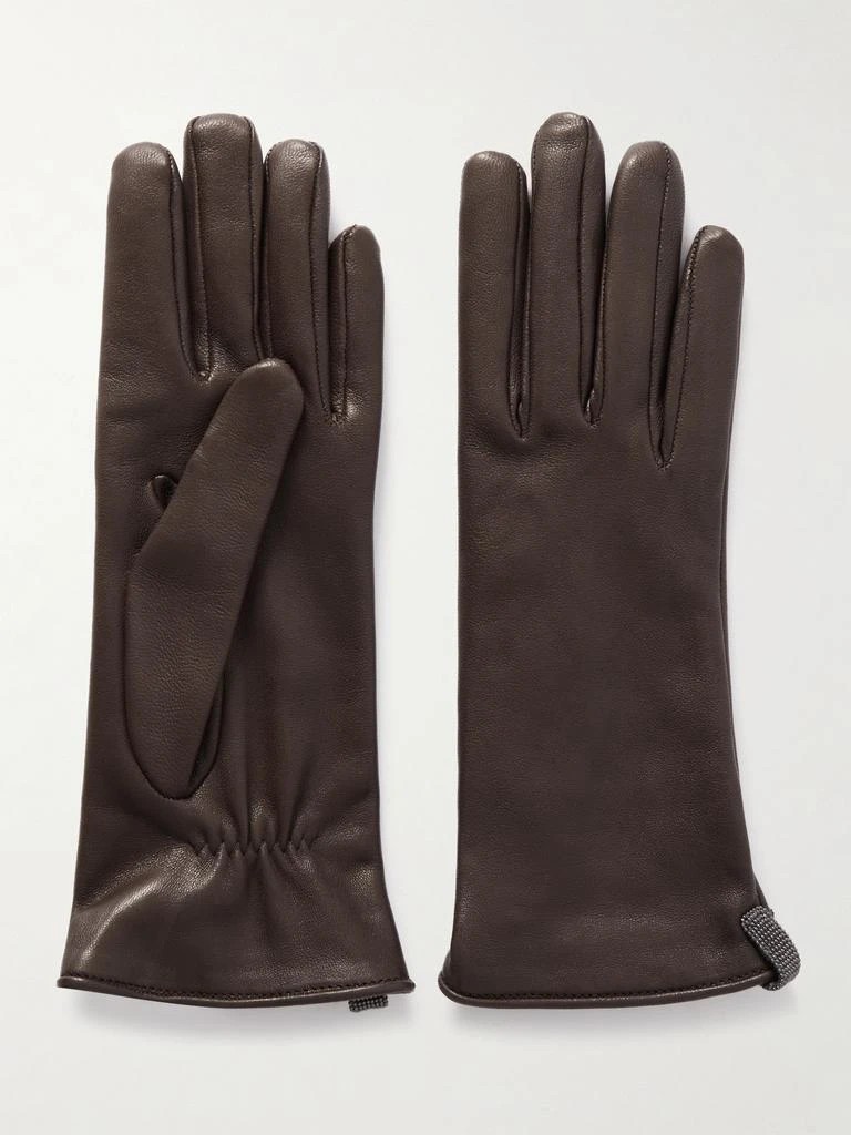 Brunello Cucinelli 珠饰皮革手套 1
