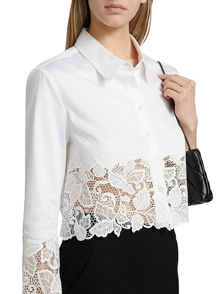 Generation Love Issa Poplin-Lace Cropped Shirt 6