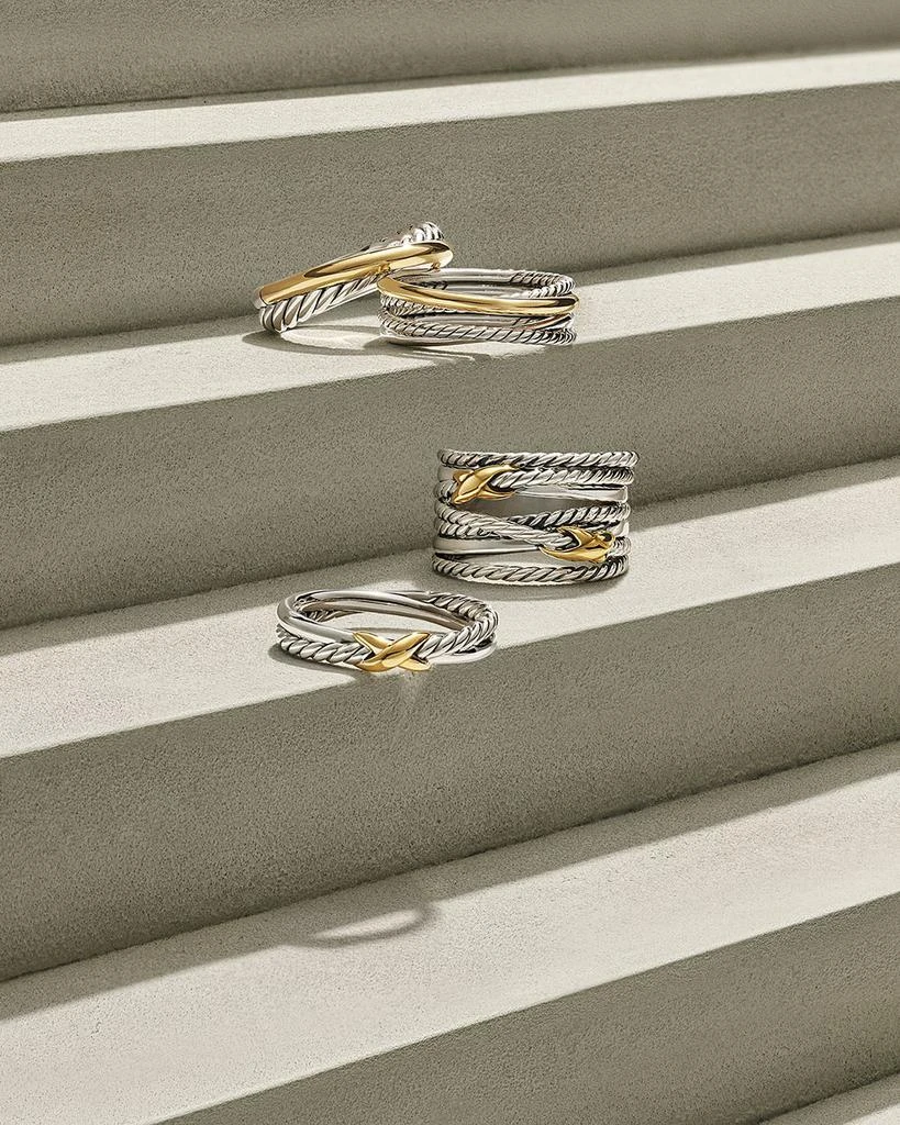 David Yurman Crossover Band Ring in Sterling Silver with 18K Yellow Gold, 6.8mm 5