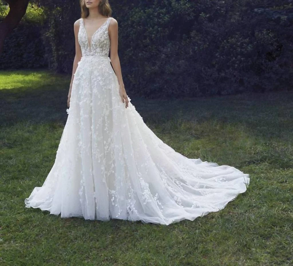 Demetrios Demetrios - Embroidered Lace Gown