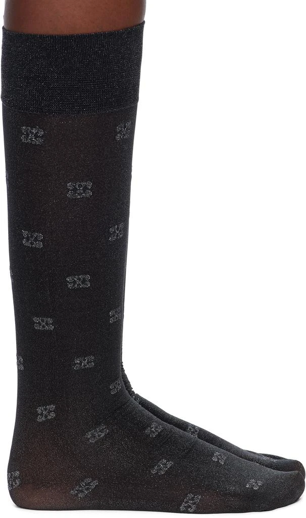 Ganni Black Glitter Butterfly Lace Socks 1