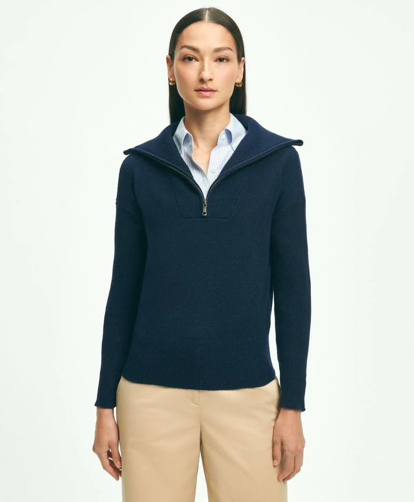 Brooks Brothers Wool Cashmere Half-Zip Sweater 1