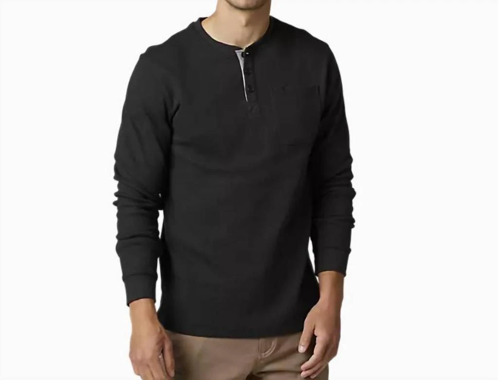 Fox Racing Grunt Work Thermal Henley Shirt In Black 1