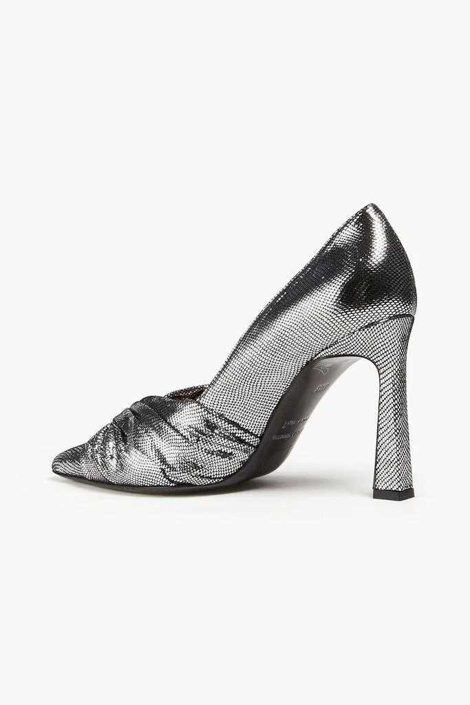 Alberta Ferretti Metallic snake-effect leather pumps 3