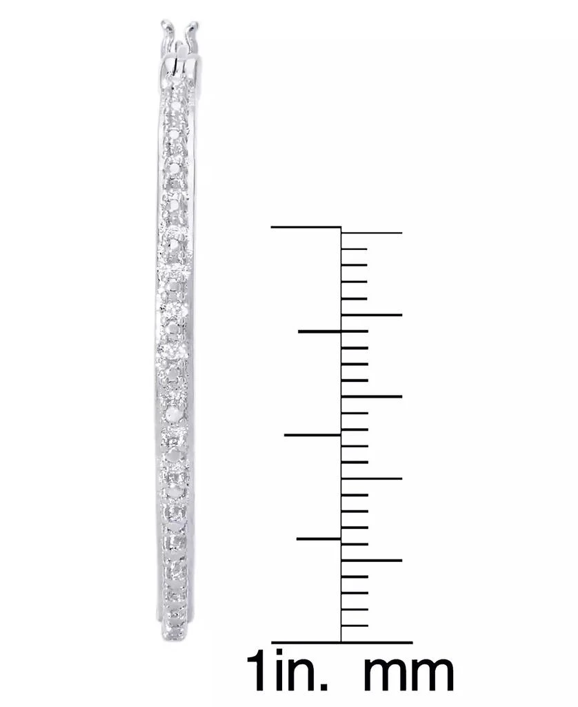 Macy
s Diamond Accent Large Thin Hoop Earrings in Silver Plate or Rose Gold Plate 3