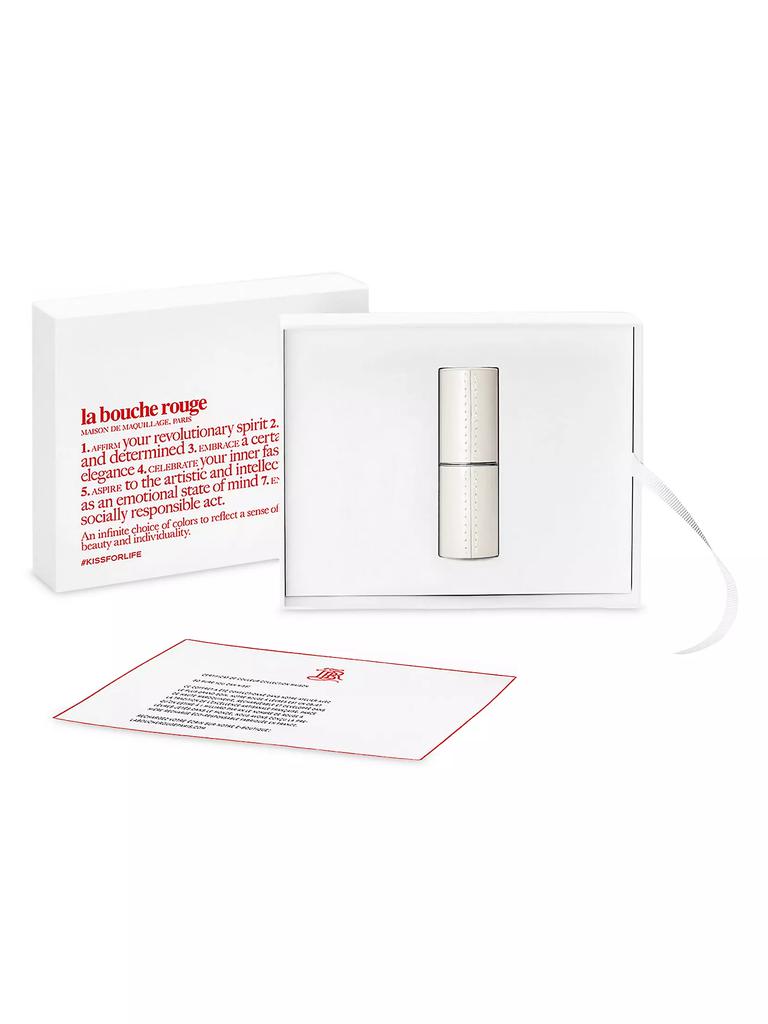 La Bouche Rouge Nude Essential The White Fine Leather Lipstick Case