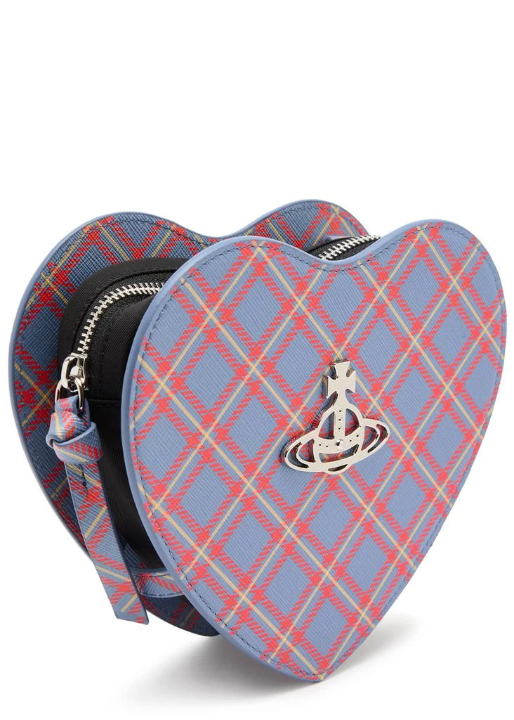 Vivienne Westwood Louise Heart checked twill and faux leather cross-body bag 3